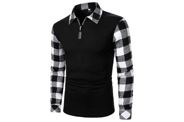 Black Pinstripe Zipper Jacket Sweater